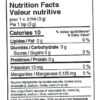 nutritional facts label for maple sugar product